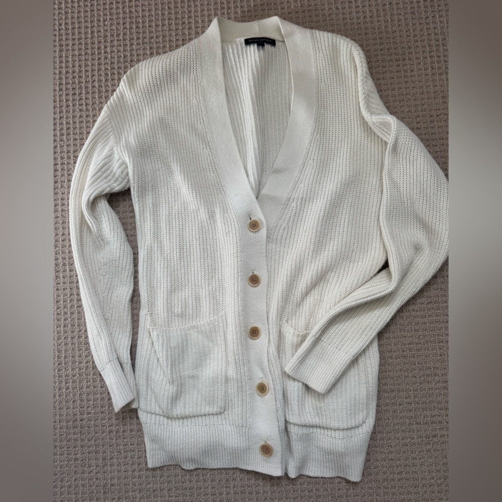 Cream Button-Up Cardigan